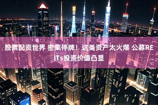 股票配资世界 密集停牌！这类资产太火爆 公募REITs投资价值凸显